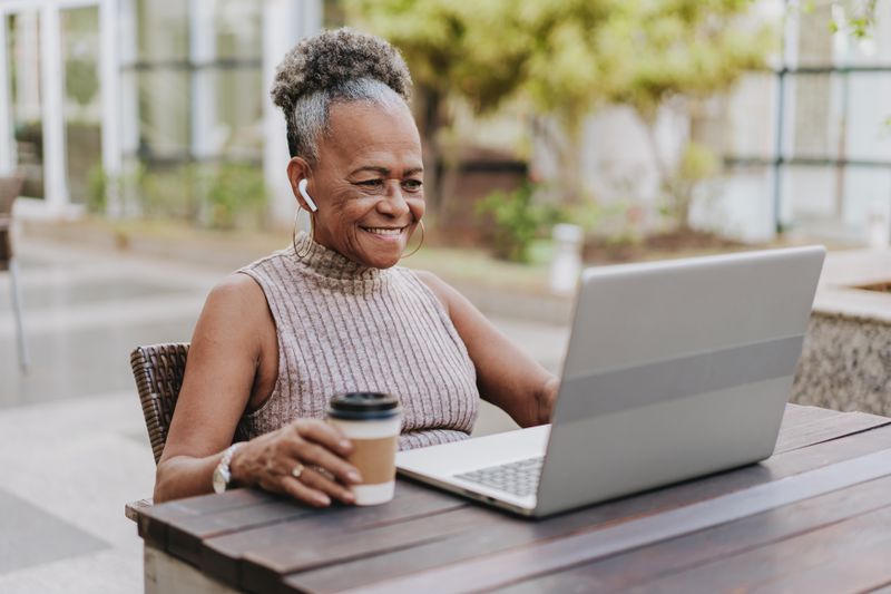 Woman at a computer