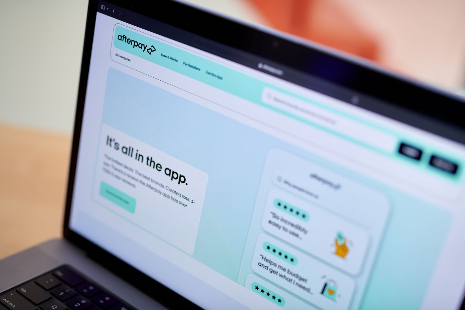 The AfterPay website seen on a laptop computer earlier this year. 