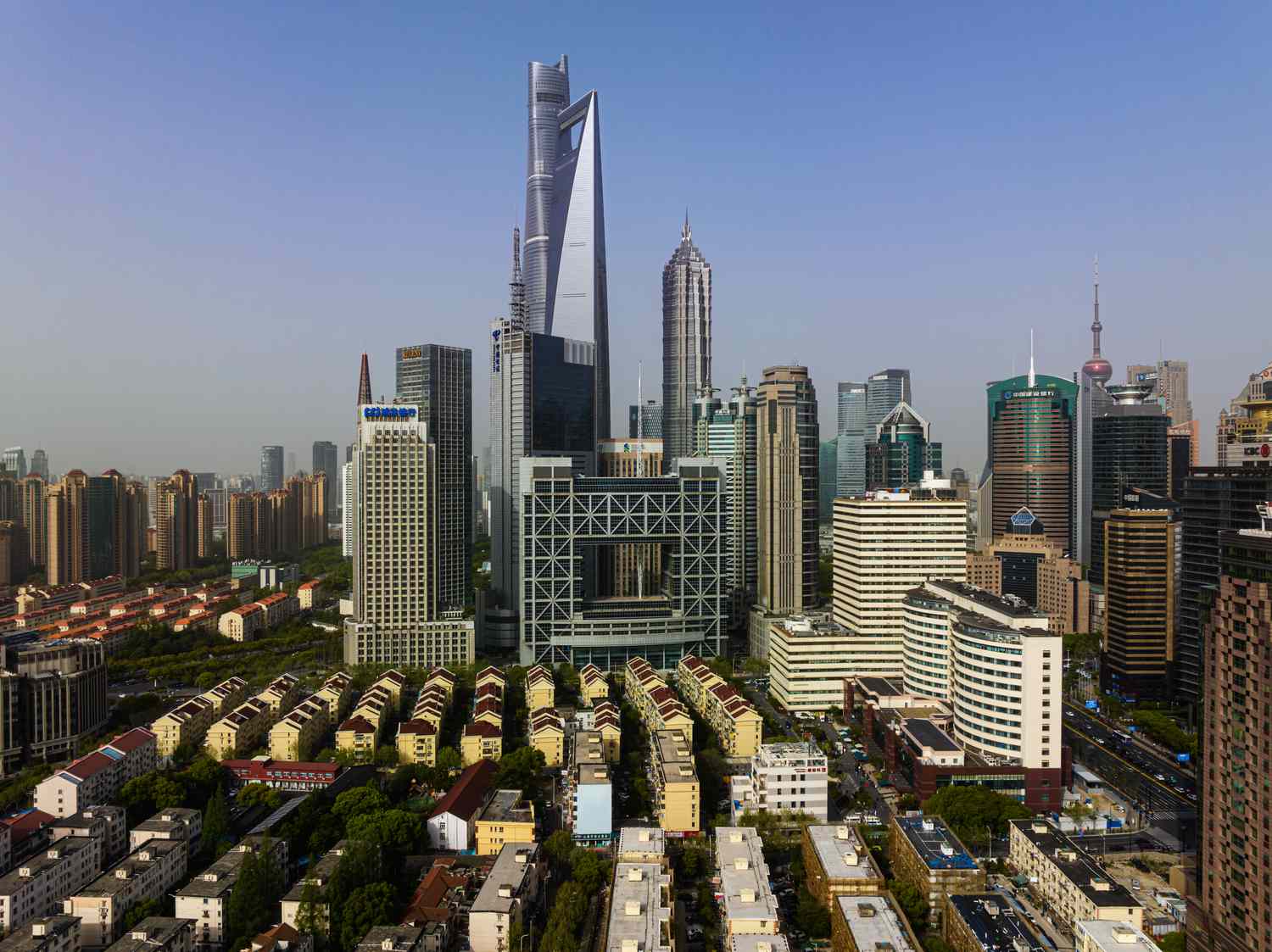 Shanghai Pudong Lujiazui city scenery and Shanghai Stock Exchange