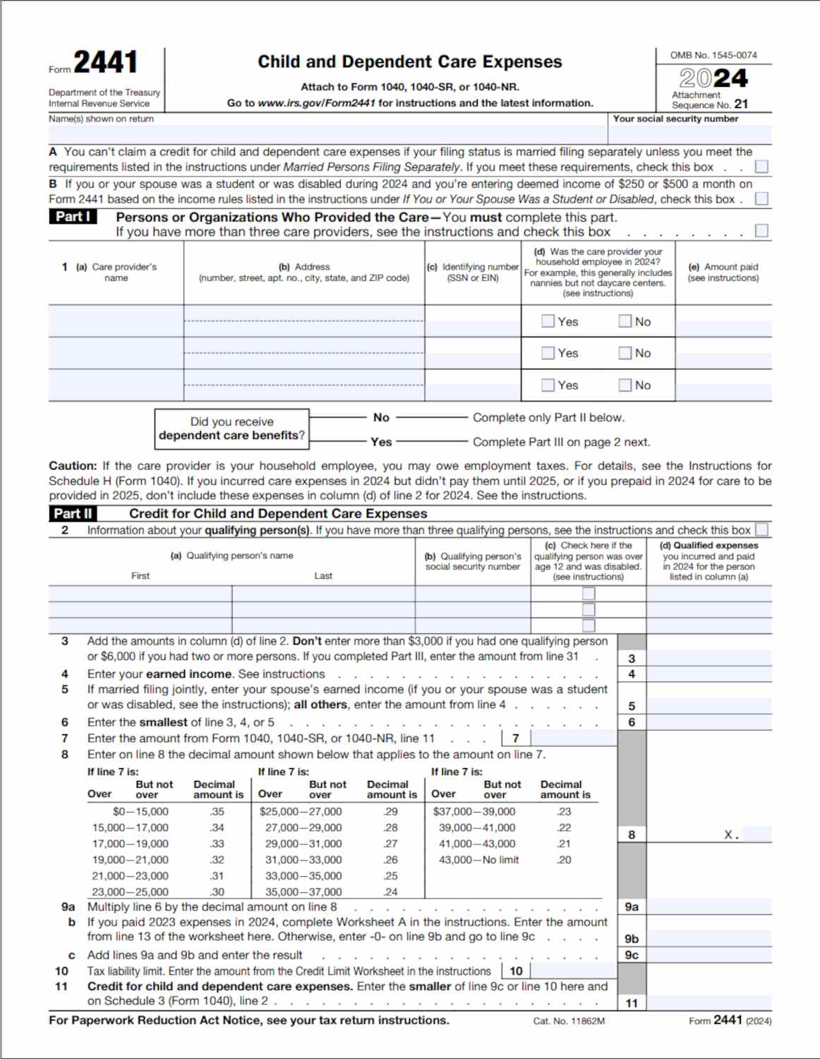Form 2441 Page 1