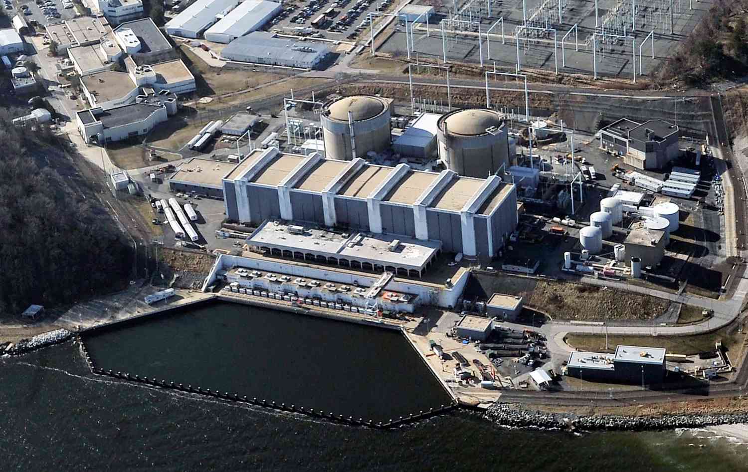 Constellation Energy's Calvert Cliffs Nuclear Power Plant on the Chesapeake Bay in Lusby, Maryland.