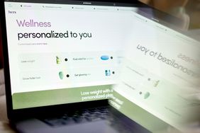 The Wellness screen of the Hers website is seen on the screen of a laptop.