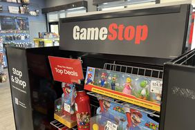 GameStop shelf display.