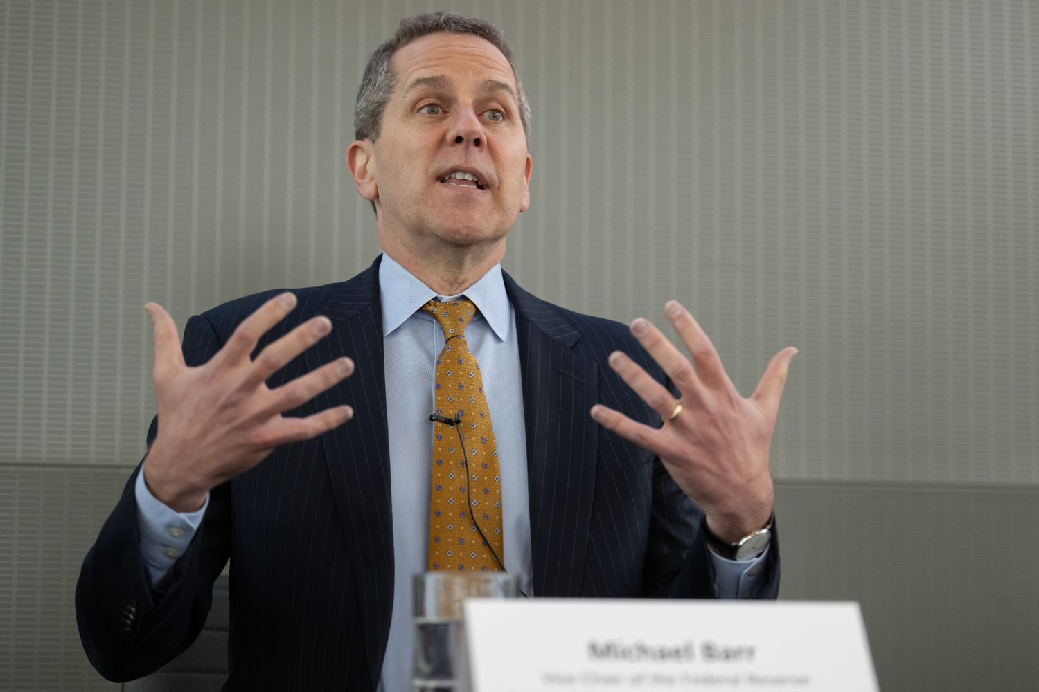 Michael Barr, vice chair for supervision at the US Federal Reserve, during an event last month. 