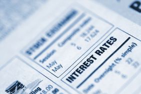 Small box in a newspaper containing interest rate info