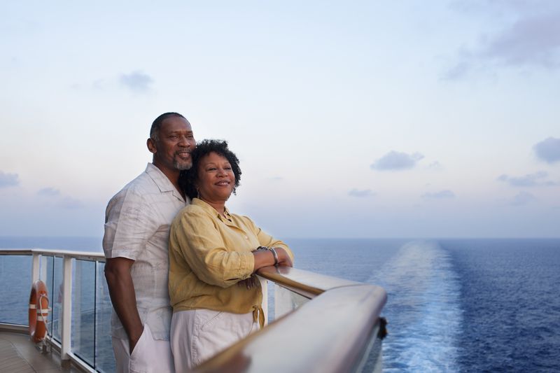 Couple on a cruise ship