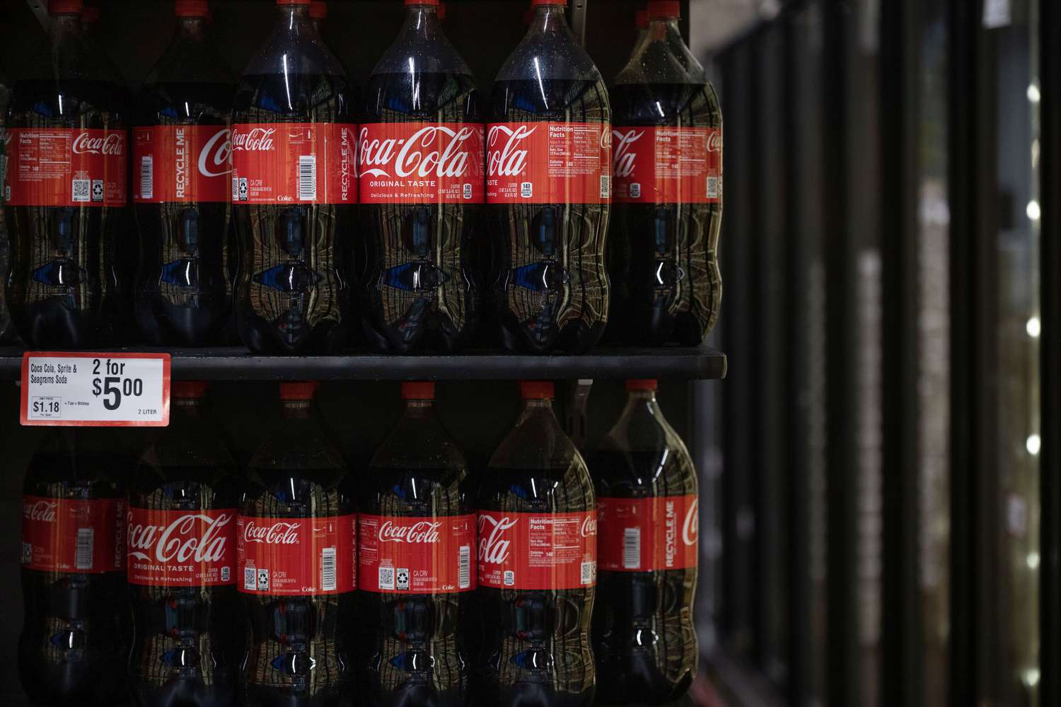 Bottles of Coca-Cola in a store