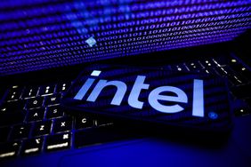 An illustration that includes the Intel logo and a computer screen and keyboard. 