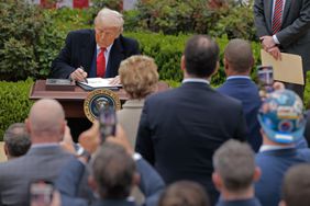 President Trump in the Rose Garden of the White House on Wednesday. 