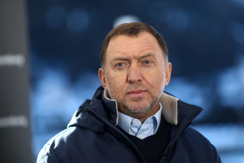 Oleg Deripaska, Russian billionaire, pauses during a Bloomberg Television interview on day three of the World Economic Forum (WEF) in Davos, Switzerland, on Thursday, Jan. 23, 2020. 