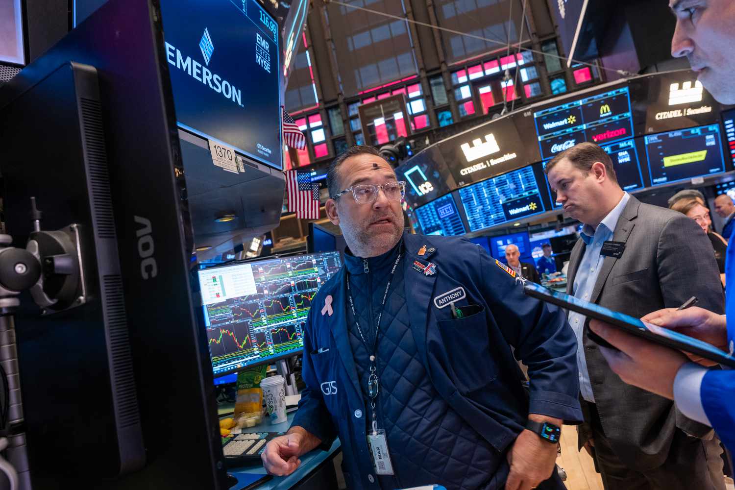Traders work the floor of the New York Stock Exchange on Wednesday. 