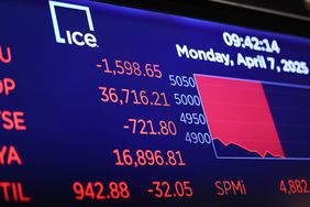 Market data on the floor of the New York Stock Exchange on Monday. 