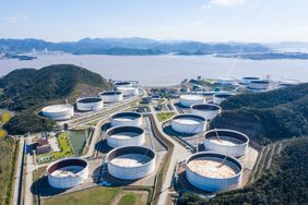 Image of several oil reservoirs 