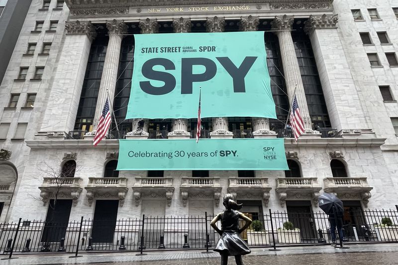 SPY anniversary banner at NYSE