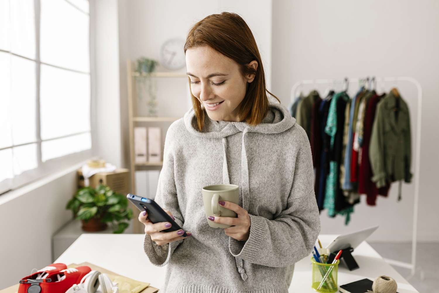 Woman shopping online