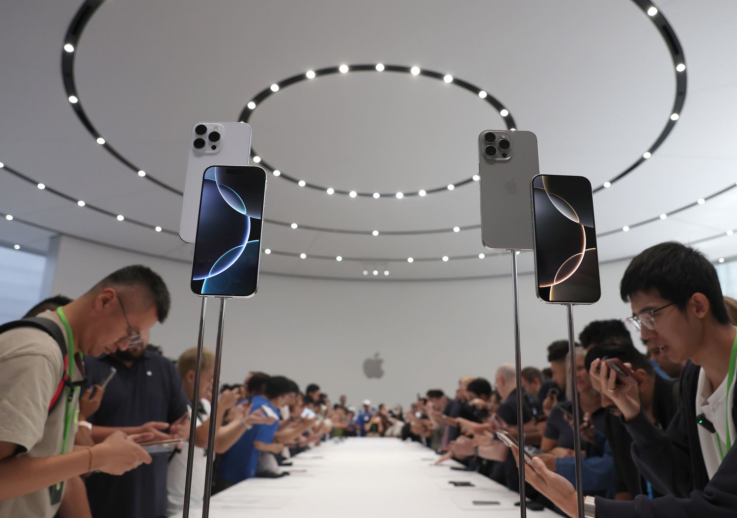 Attendees at Apple's phone-launch event on Monday. 