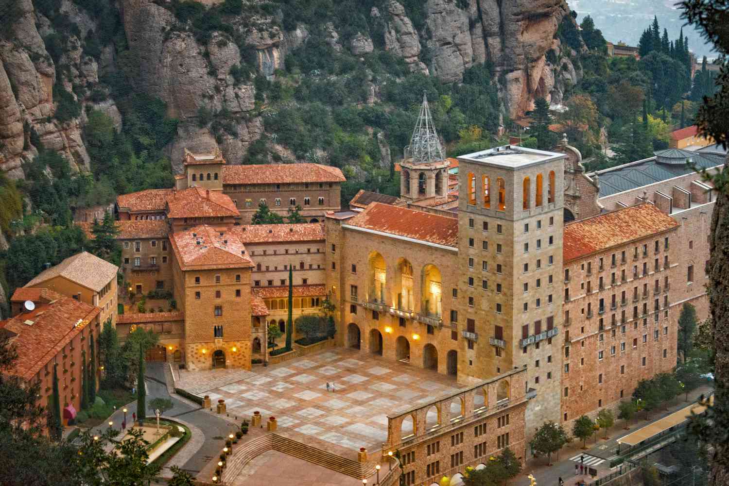 Santa Maria de Montserrat Abbey is a Benedictine abbey located on the mountain of Montserrat, in Monistrol de Montserrat, in Catalonia, Spain. It is notable for enshrining the image of the Virgin of Montserrat.