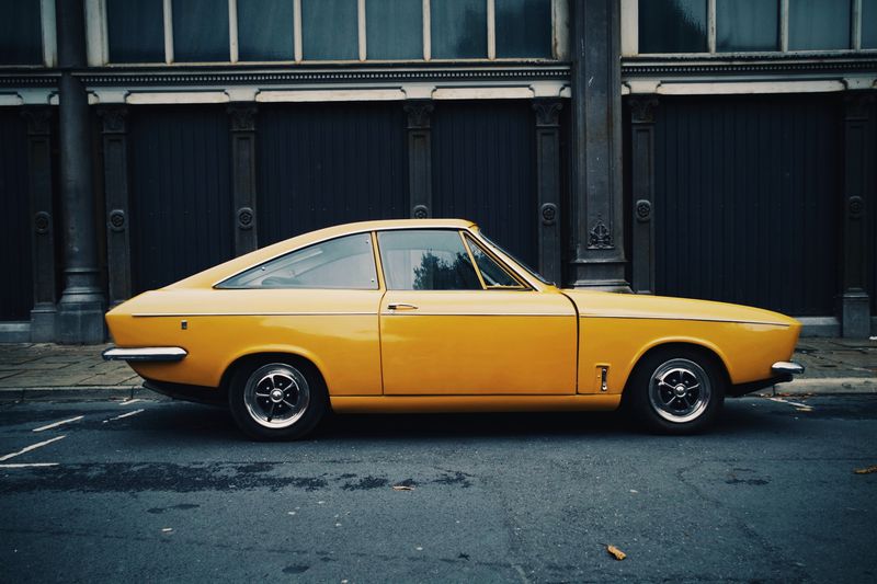 Yellow car from the 1970s