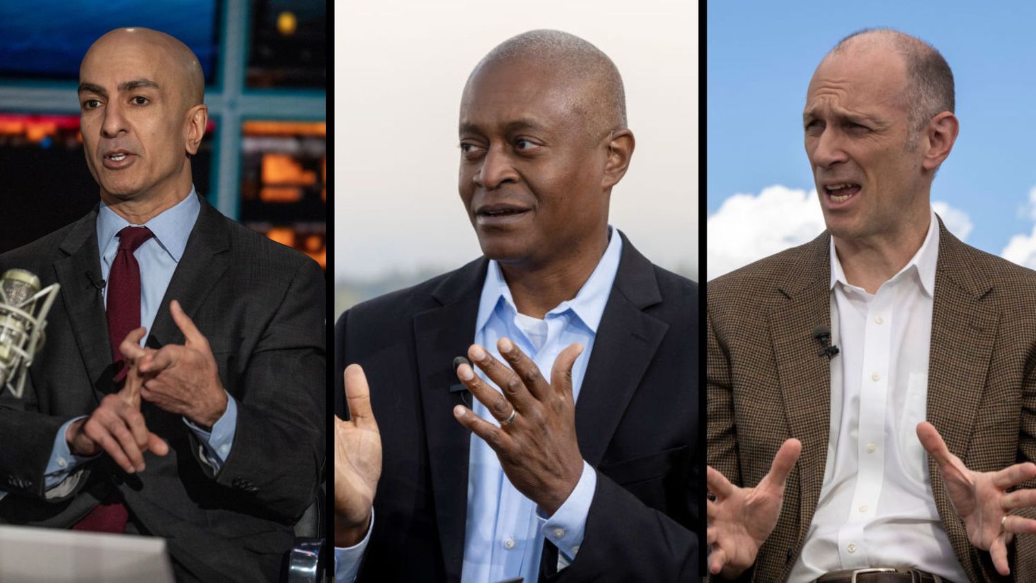 Left: Neel Kashkari, Middle: Raphael Bostic, Right: Austan Goolsbee