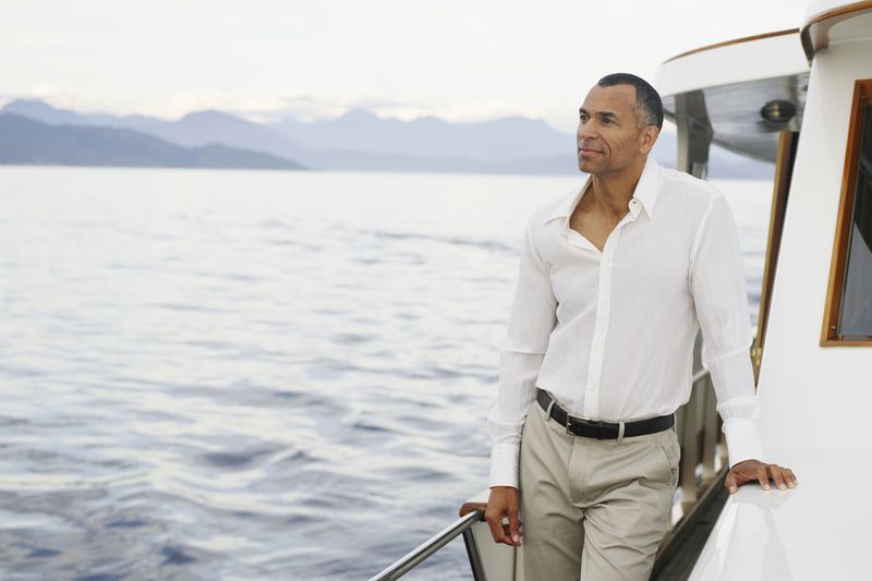 A yacht owner takes in the view.
