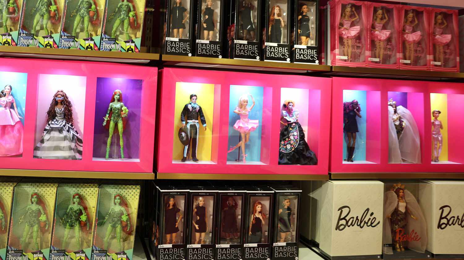 Barbies for sale at FAO Schwarz toy store in New York City on April 8, 2025. US toy group Mattel, the maker of Barbie dolls and Hot Wheels cars, has said that it may have to raise prices as it imports components from China, following US President Donald Trump's threats to hit China with additional tariffs. 