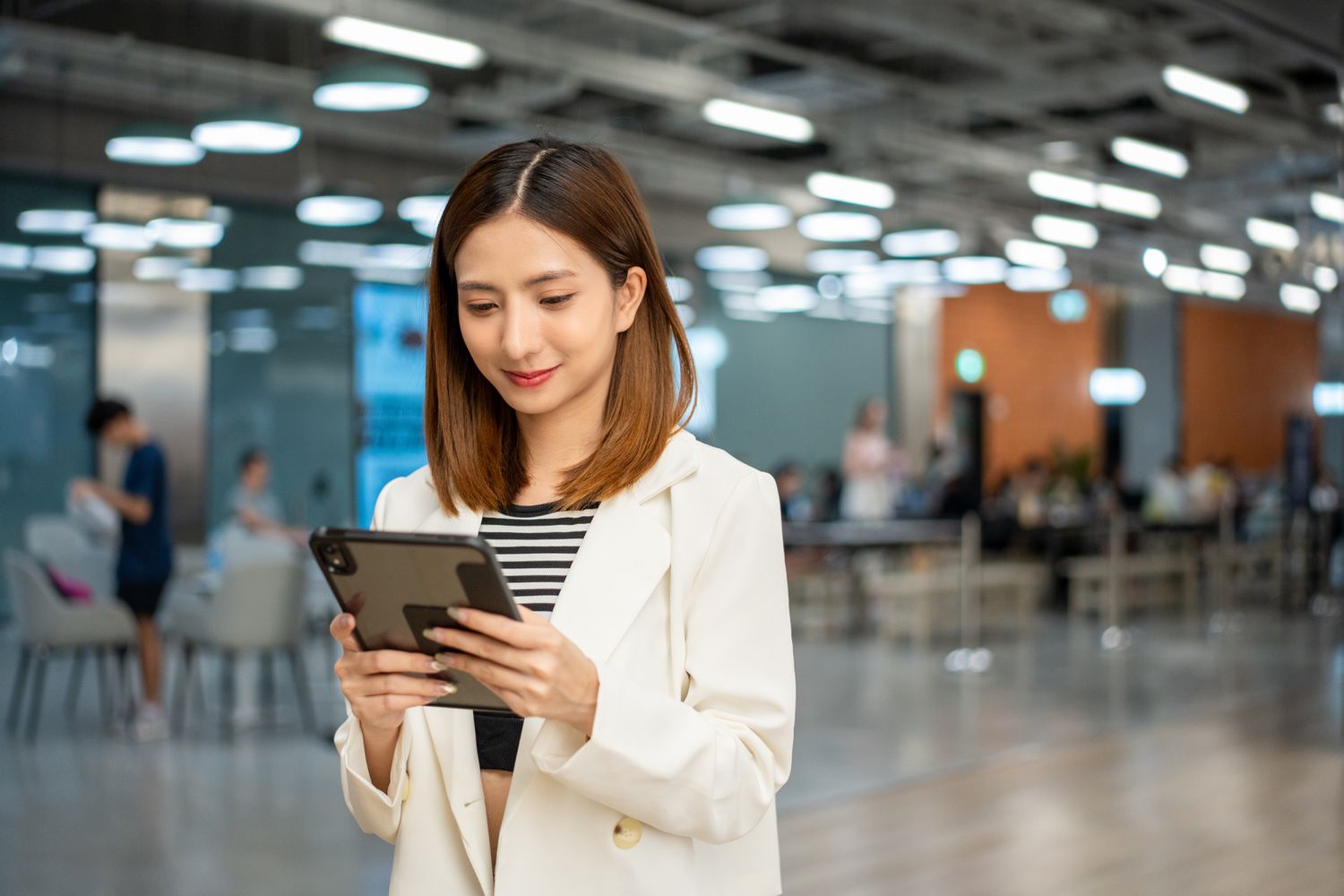 businesswoman with tablet working in the office