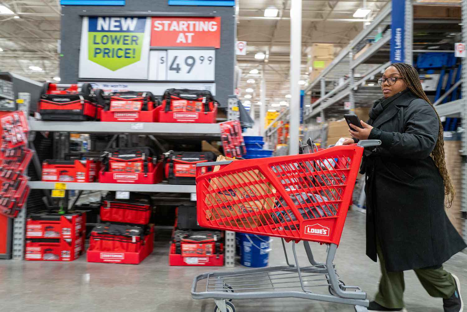 People shop at a home improvement store in Brooklyn on January 25, 2024 in New York City.