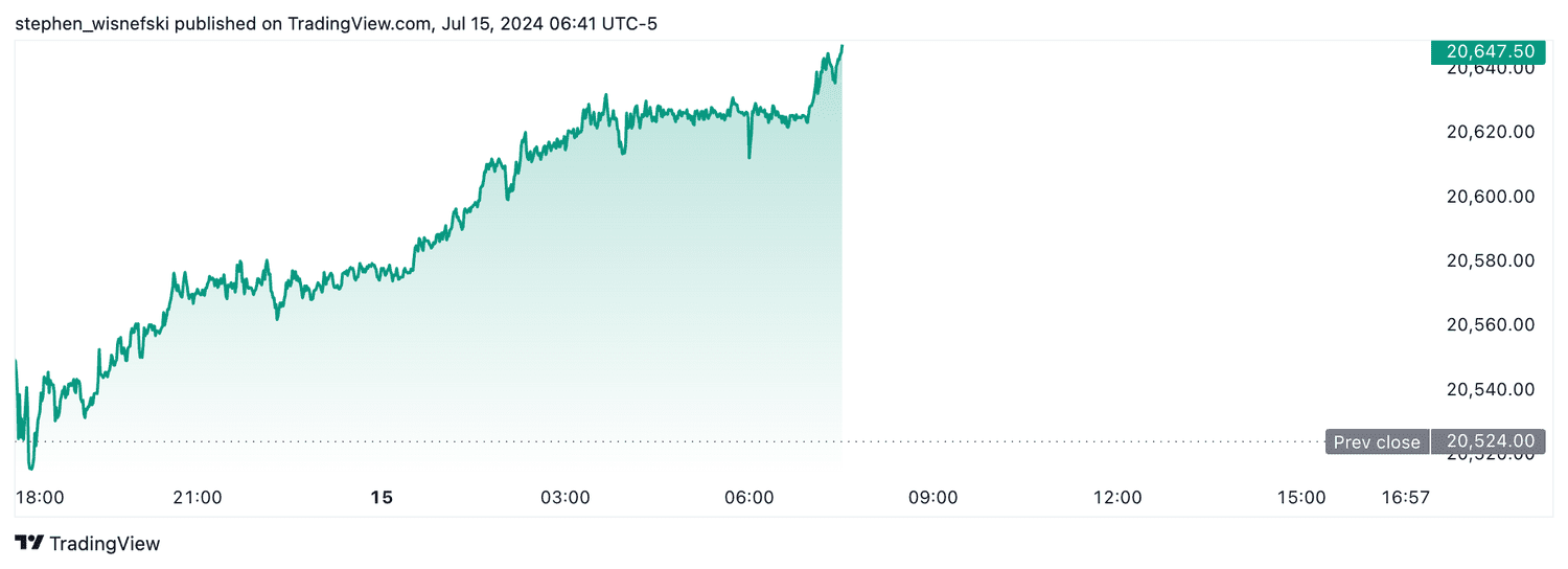 Nasdaq 100 futures - July 15, 2024