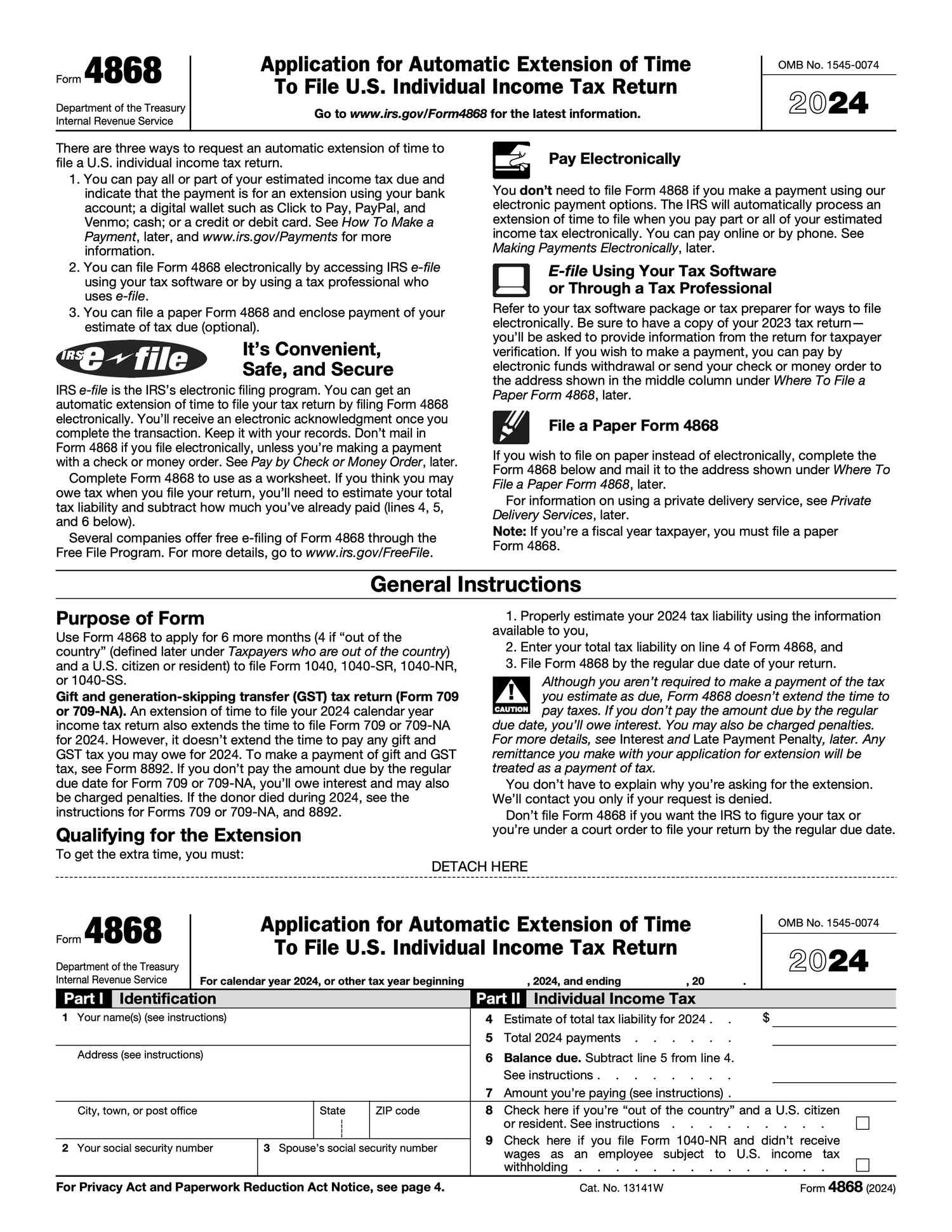 Form 4868 for 2024