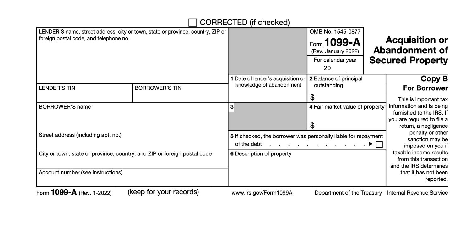 2022 Form 1099-A