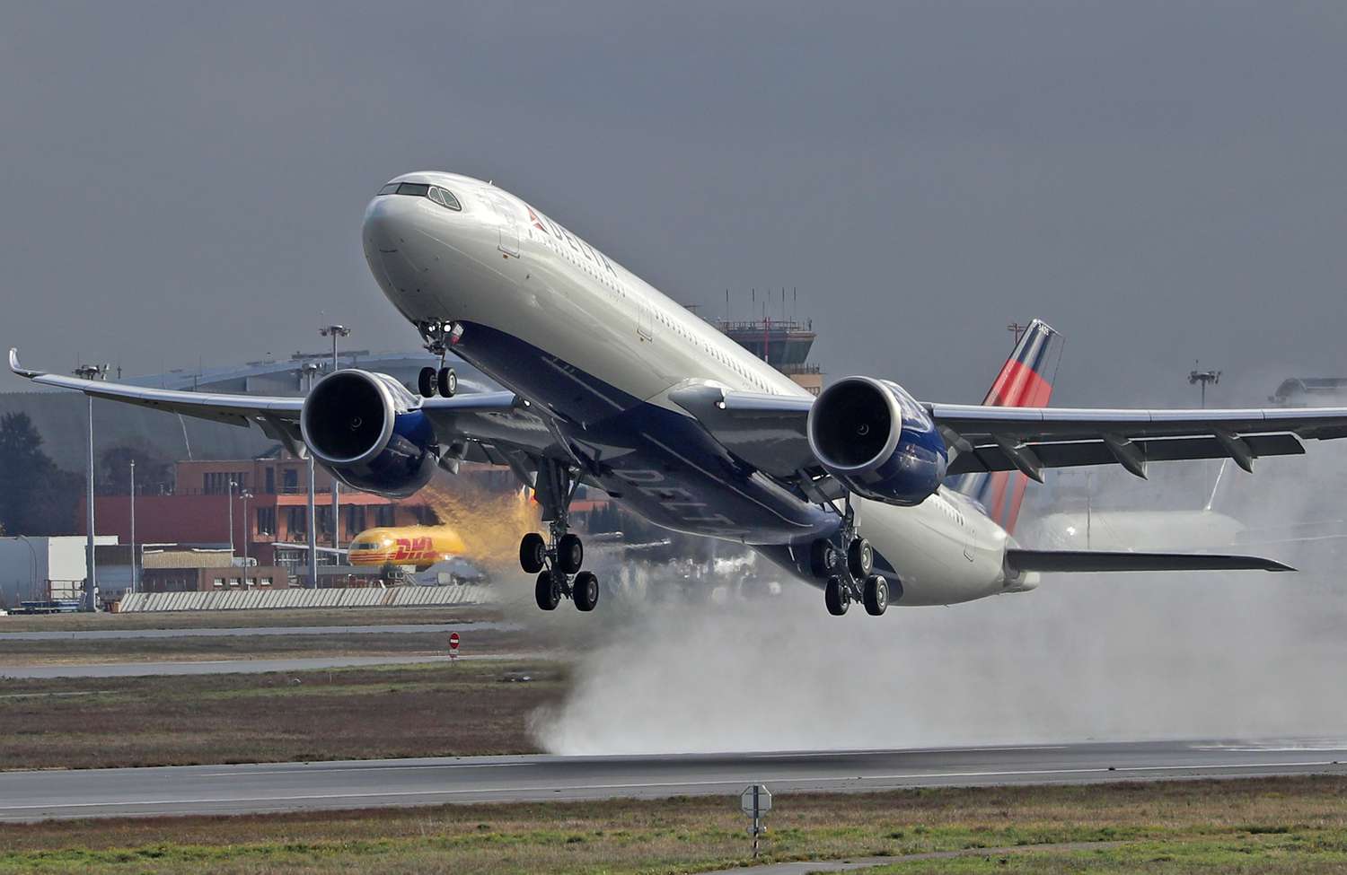 Delta airlines plane taking off