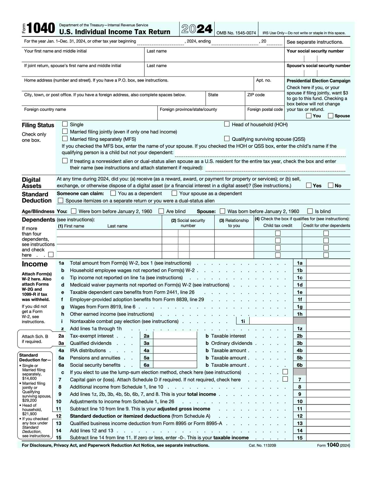 Form 1040, IRS