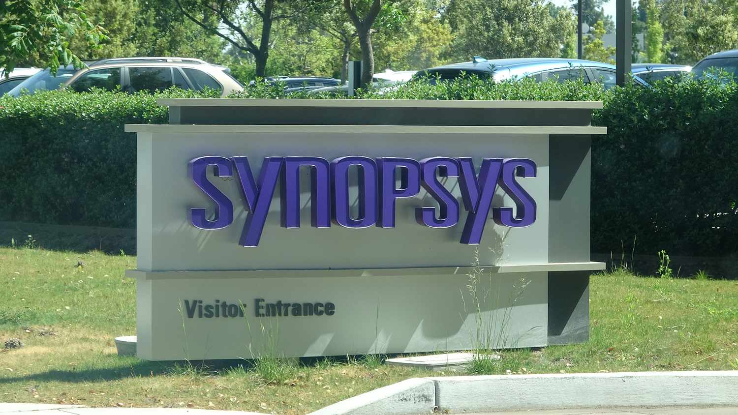 Synopsys sign at HQ in California
