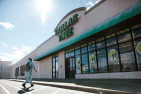 A consumer approaches a Dollar Tree store in New York