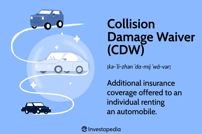 Collision Damage Waiver (CDW): Additional insurance coverage offered to an individual renting an automobile.