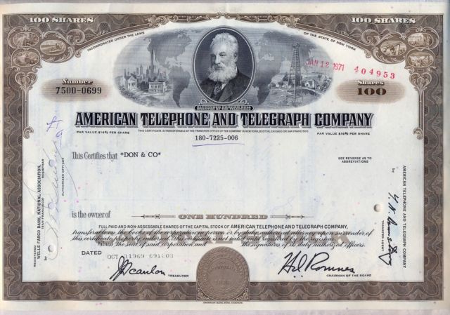 AT&T Stock Certificate