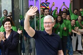 Tim cook at launch of India's first Apple store
