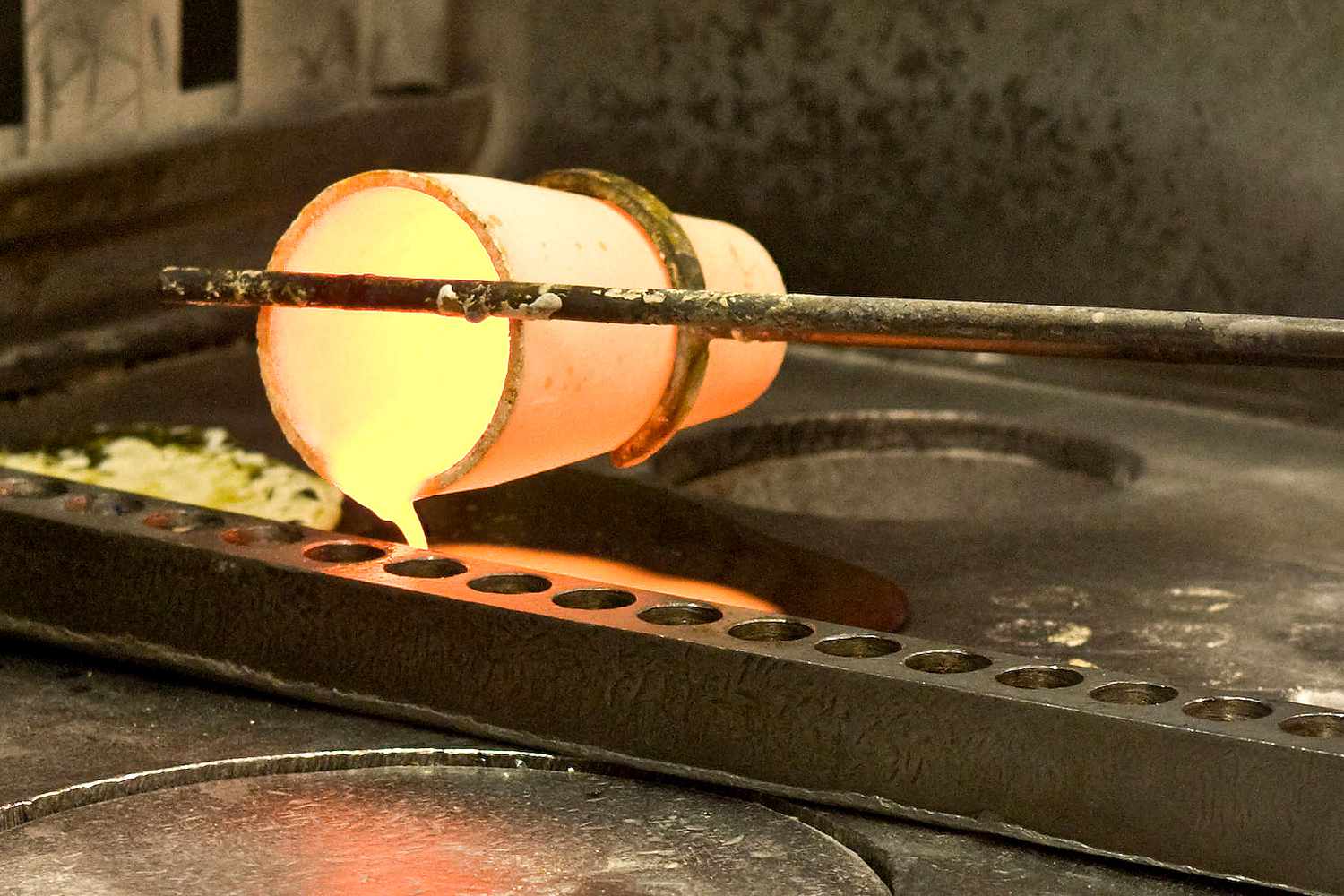 A fire assay is conducted on an ore sample at Stillwater Mining Co.'s processing plant in Columbus, Montana, U.S., on Tuesday, Aug. 12, 2008. 