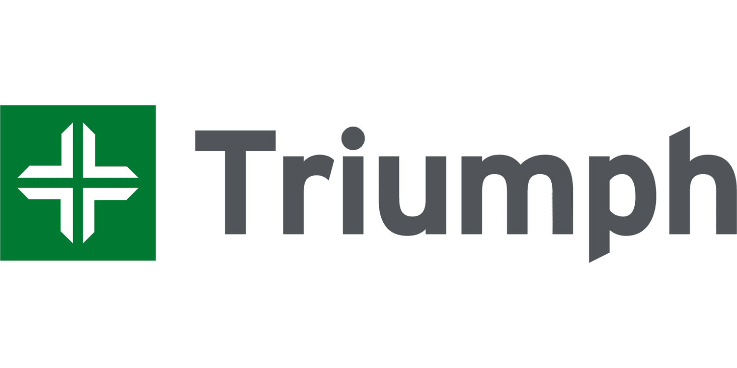 The image shows the log and business name for the factoring company known as Triumph.