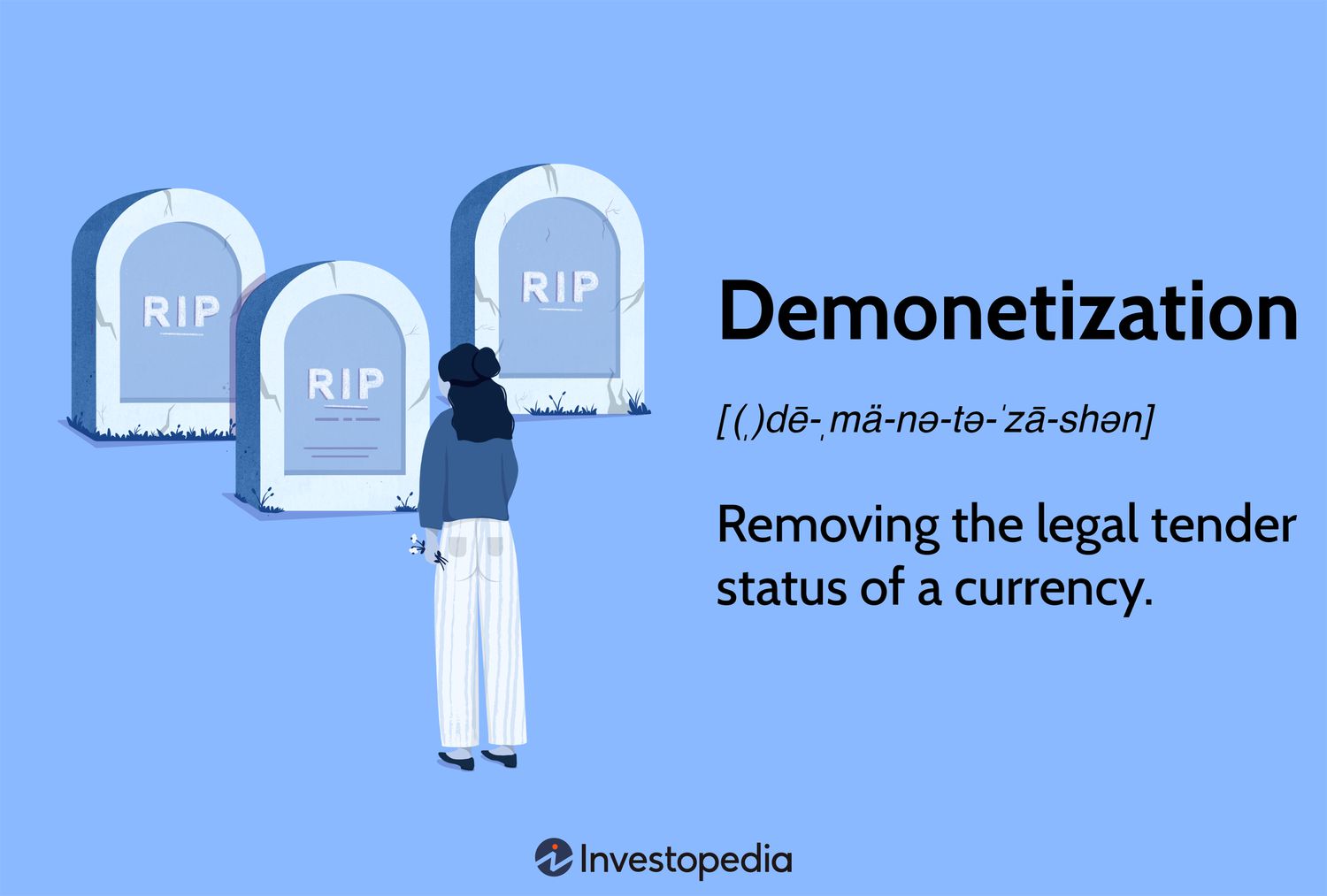 Demonetization: Removing the legal tender status of a currency.
