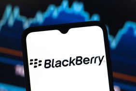 BlackBerry logo on a smartphone.