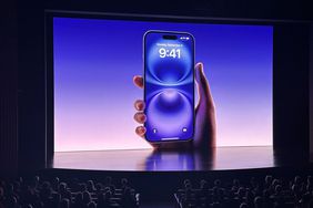 An image of an iPhone shown during Apple's product event on Monday. 