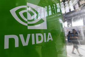 An Nvidia sign at an event in Shanghai in September. 
