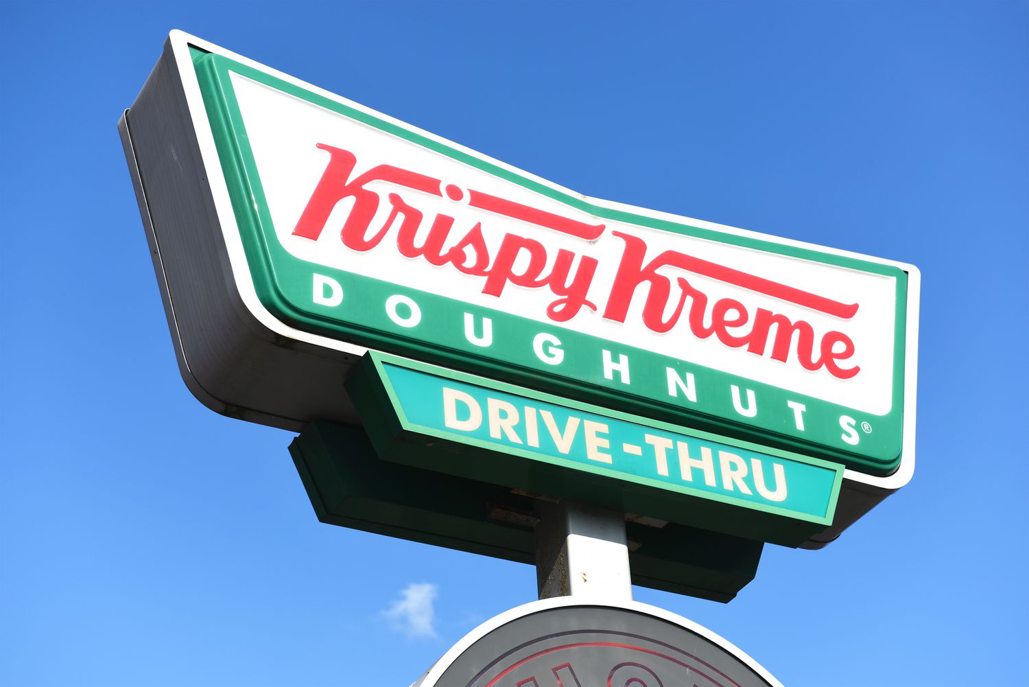  Krispy Kreme Doughnuts store sign in London.