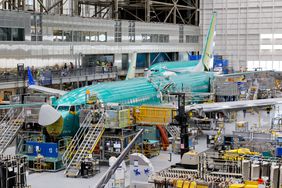 Boeing 737 MAX aircraft being assembled.