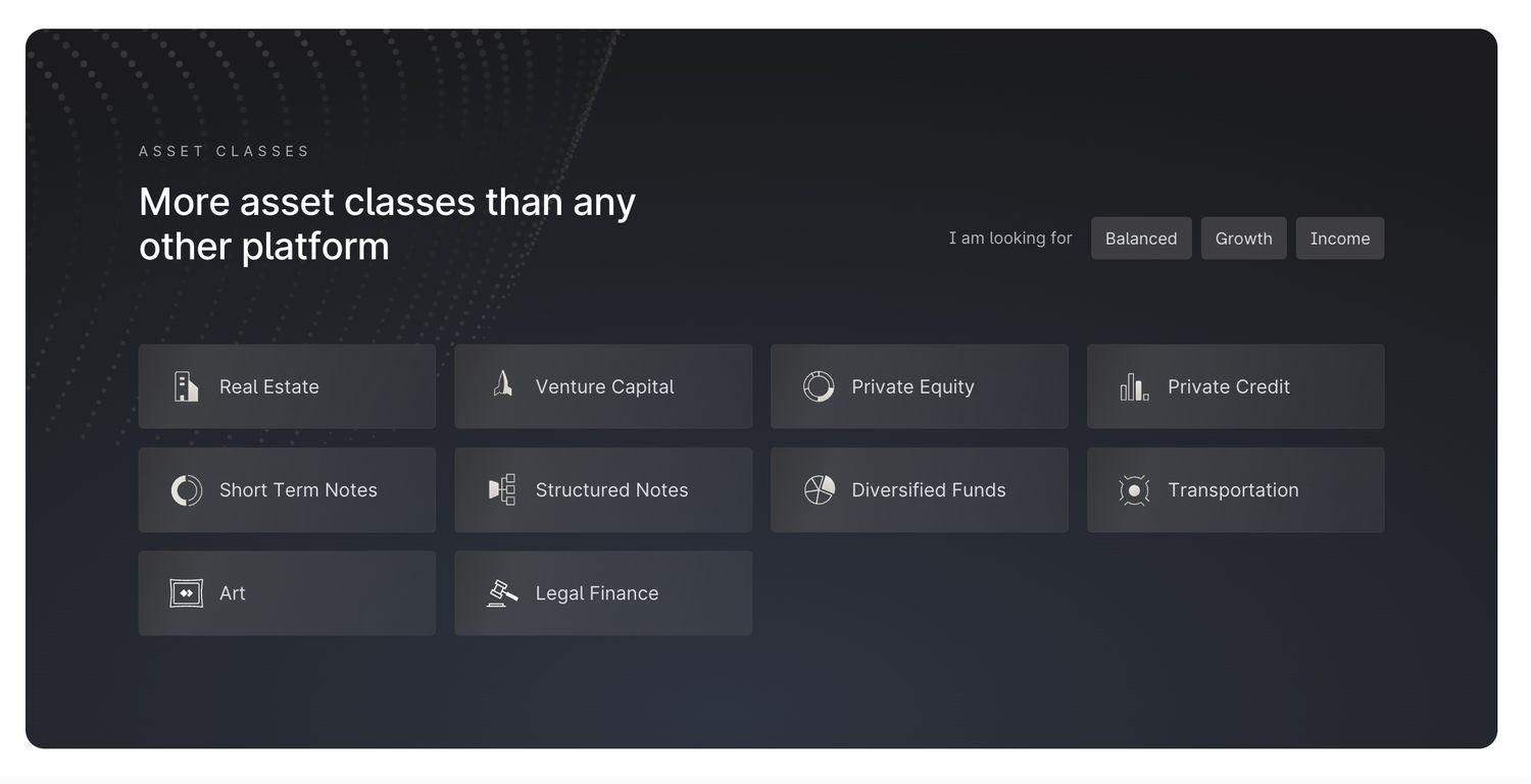 Yieldstreet Key Features