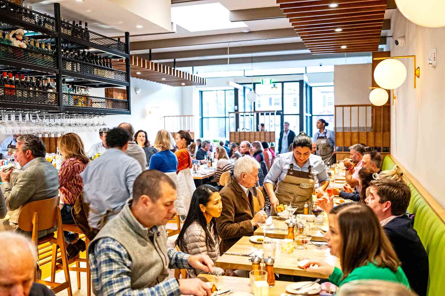 Diners at a crowded restaurant in Washington D.C.