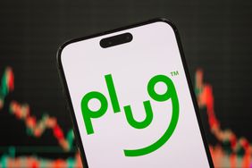 Plug Power Inc. logo is displayed on a smartphone screen