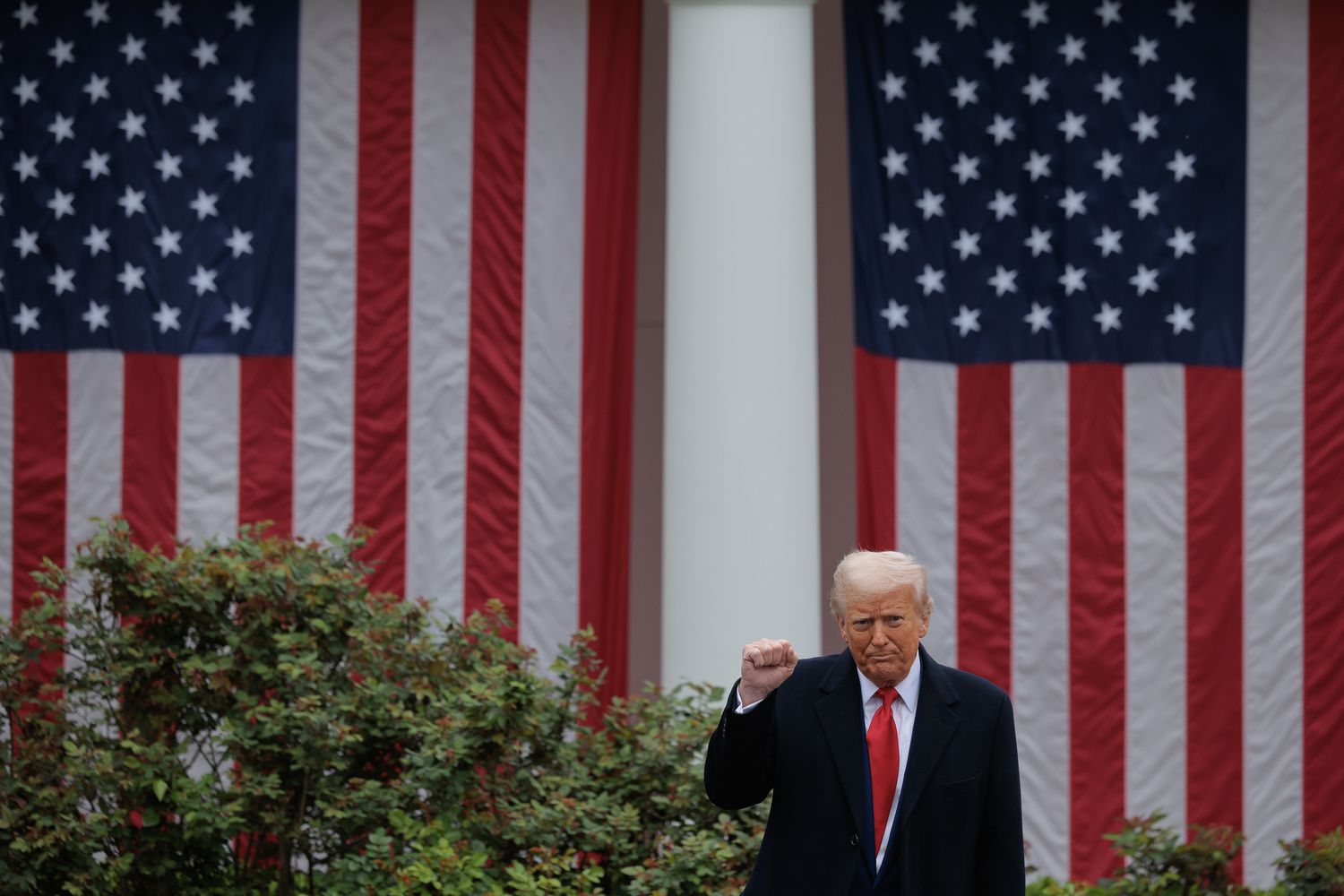 U.S. President Donald Trump speaks during a "Make America Wealthy Again" trade announcement event in the Rose Garden at the White House on April 2, 2025 in Washington, DC.
