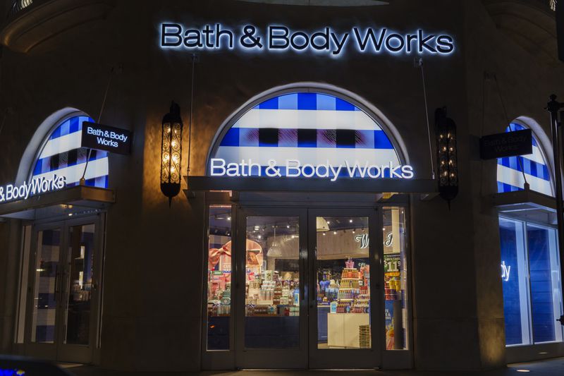 The Bath & Body Works logo is displayed at one of their bookstores on March 14, 2025 in Las Vegas, Nevada